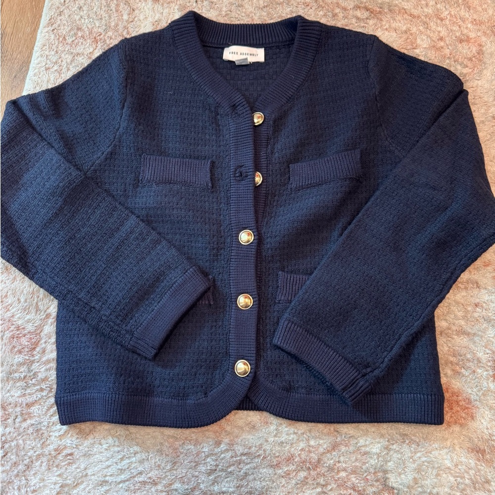 Free assembly navy cardigan xs
